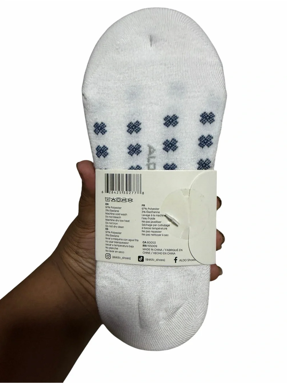 8pack ALDO White & Blue Floral Invisible Socks